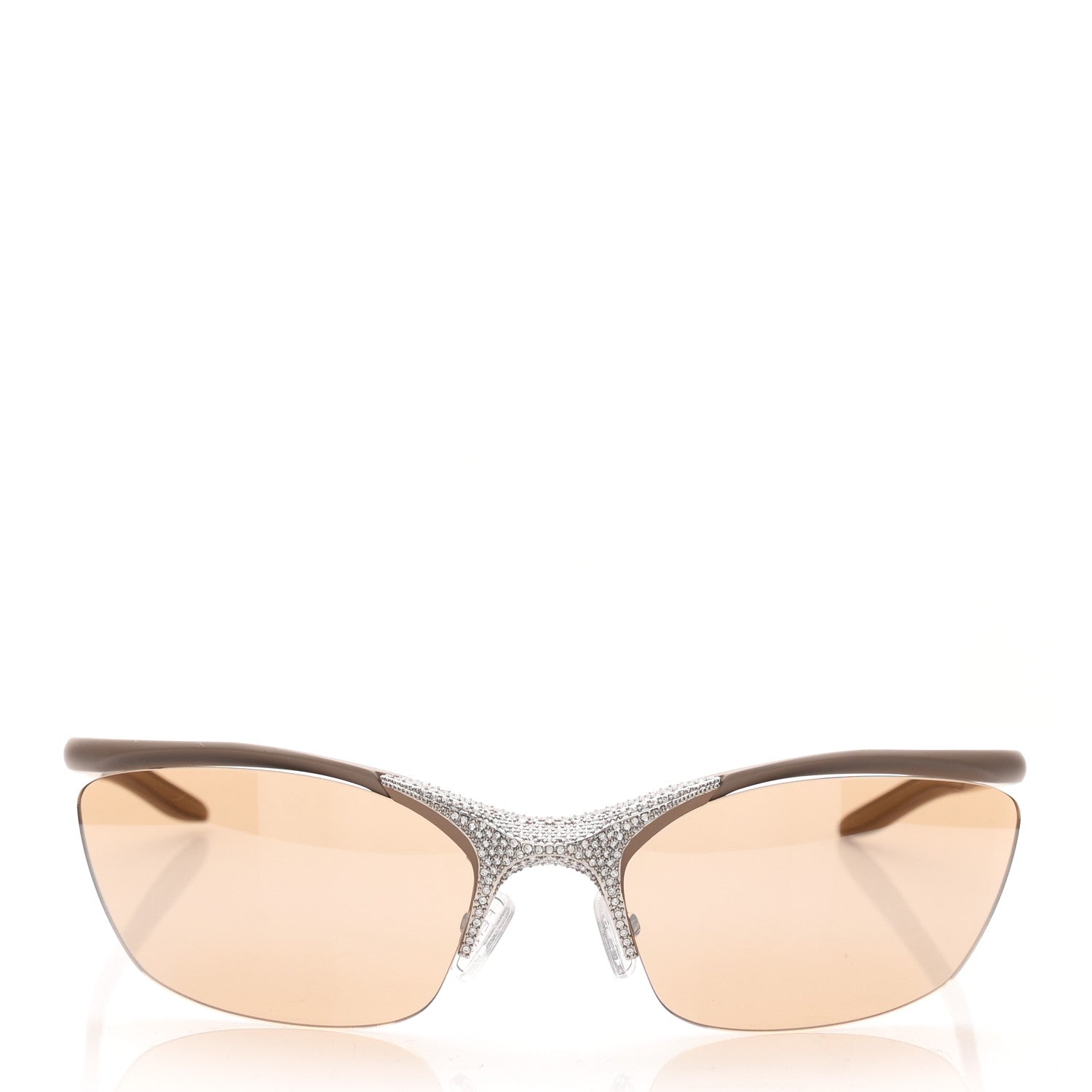 Fendi Acetate Matte Crystal 62MM Cat Eye FE40176U Sunglasses Light Brown 2 of 7