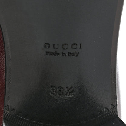 Gucci Goatskin Kitten Chain Horsebit Ankle Boots 38.5 Bordeaux 6 of 13