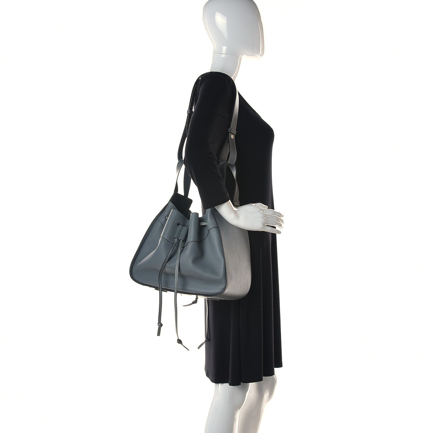 Loewe Grained Calfskin Medium Hammock Shoulder Bag Blue 3 of 11
