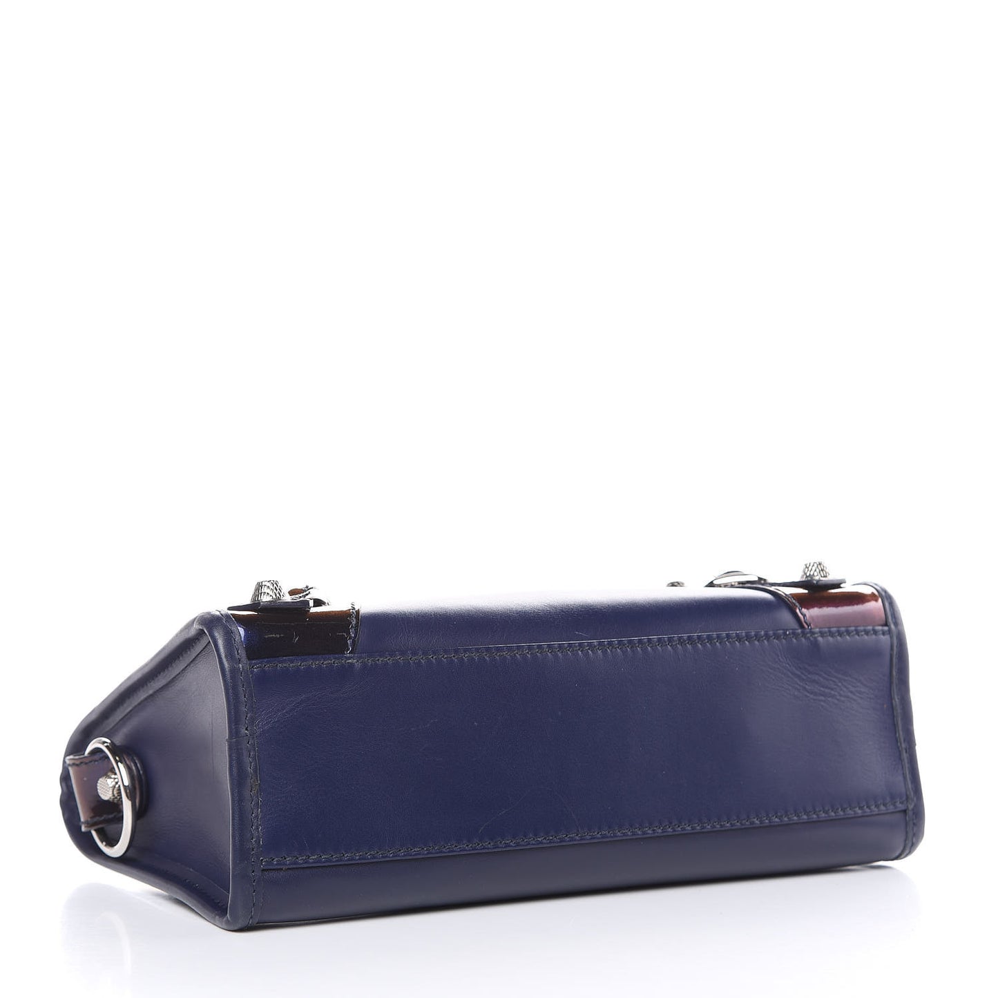 Smooth Calfskin Metallic Patent Giant 12 Silver Hardware Mini City Ultraviolet