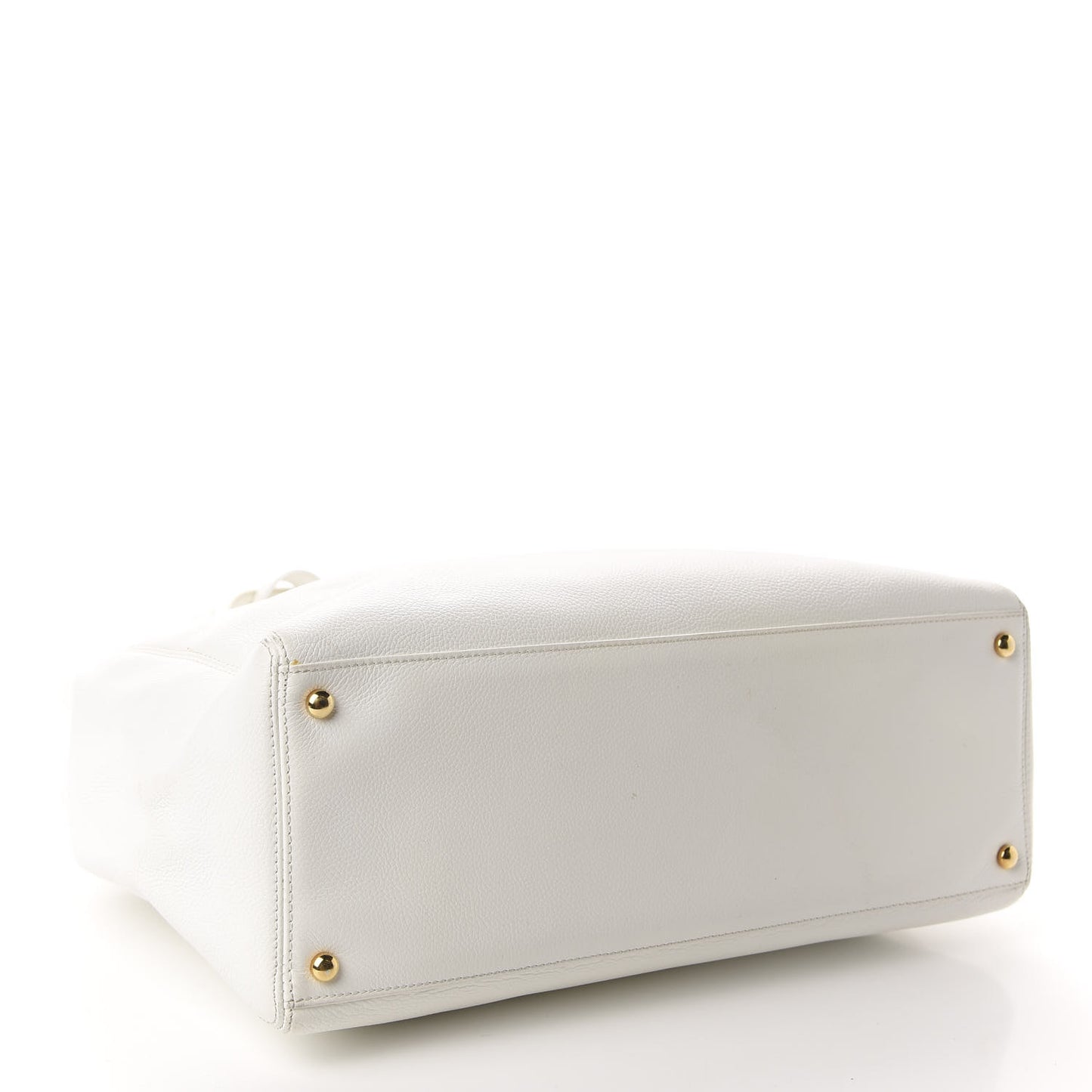 Calfskin Cerf Executive Shopper Tote White