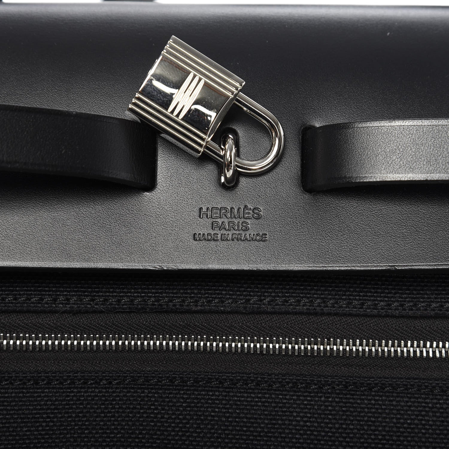 Hermes Military Toile Vache Hunter Herbag Zip PM 31 Black 6 of 10