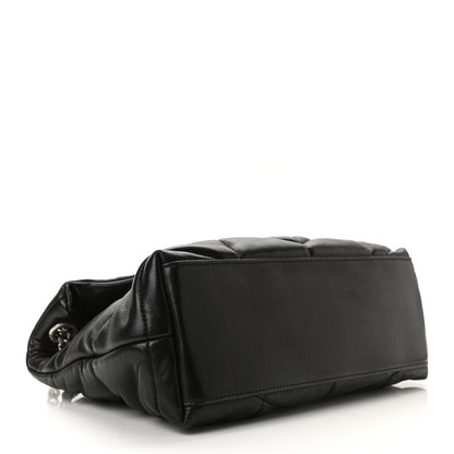 Saint Laurent Lambskin Quilted Small Loulou Puffer Monogram Chain Satchel Black 3 of 9