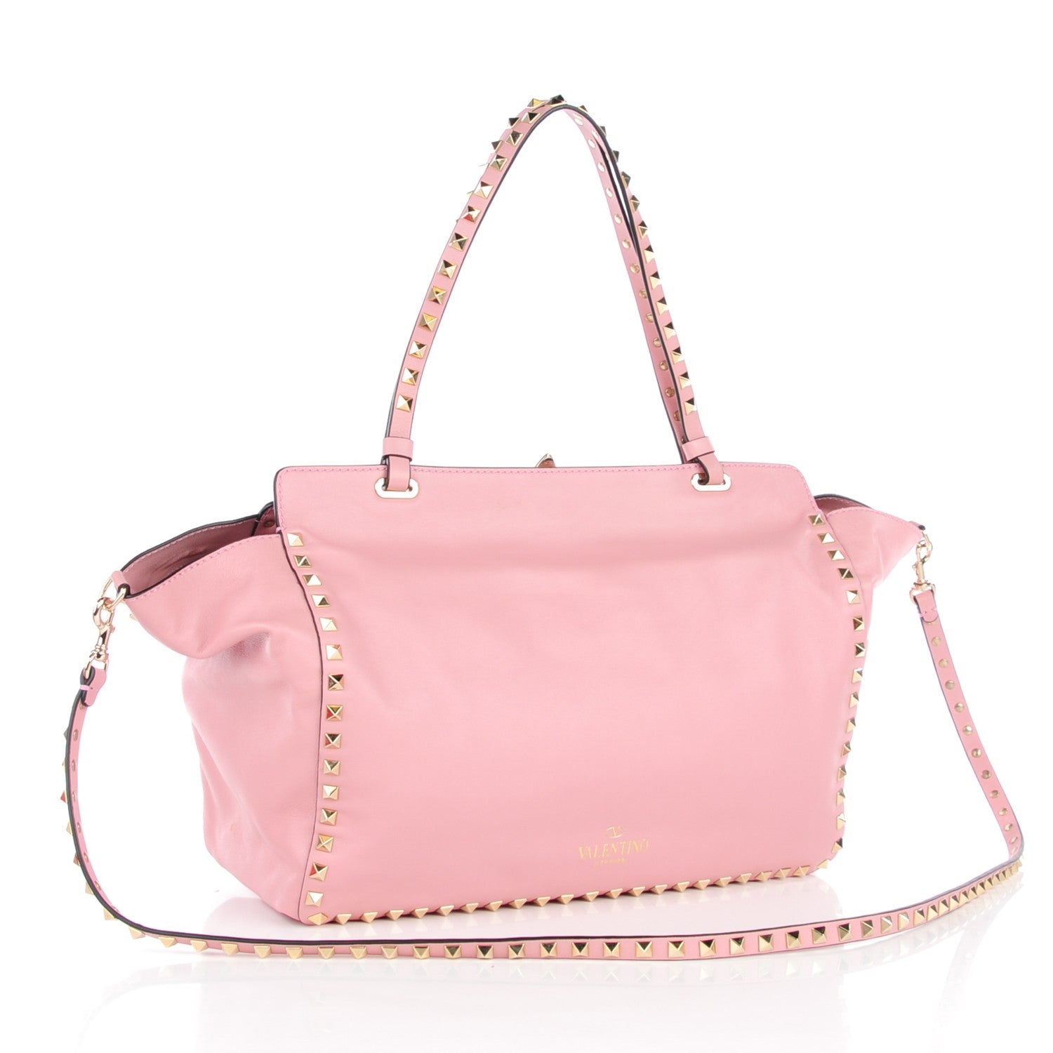 Valentino Garavani Vitello Medium Rockstud Tote Pop Gardenia 3 of 7