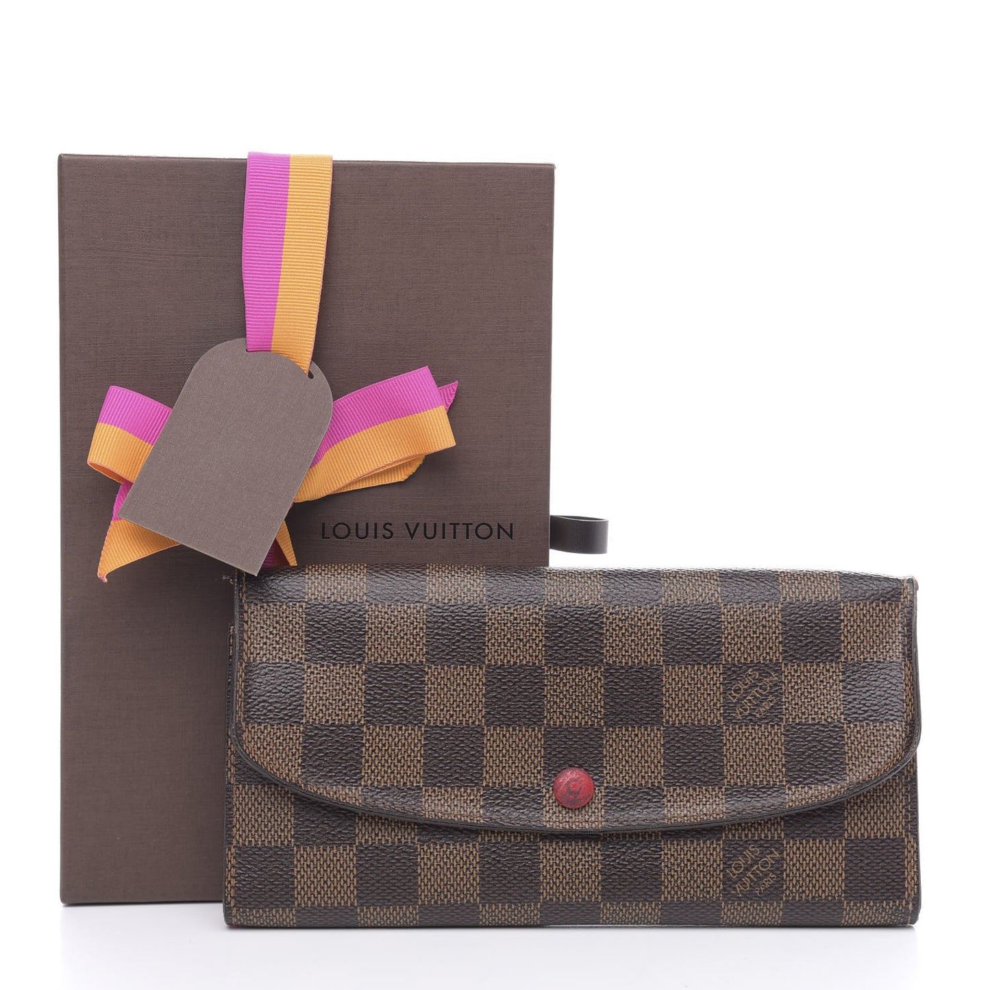 Damier Ebene Emilie Wallet Red