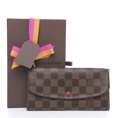 Louis Vuitton Damier Ebene Emilie Wallet Red 13 of 14