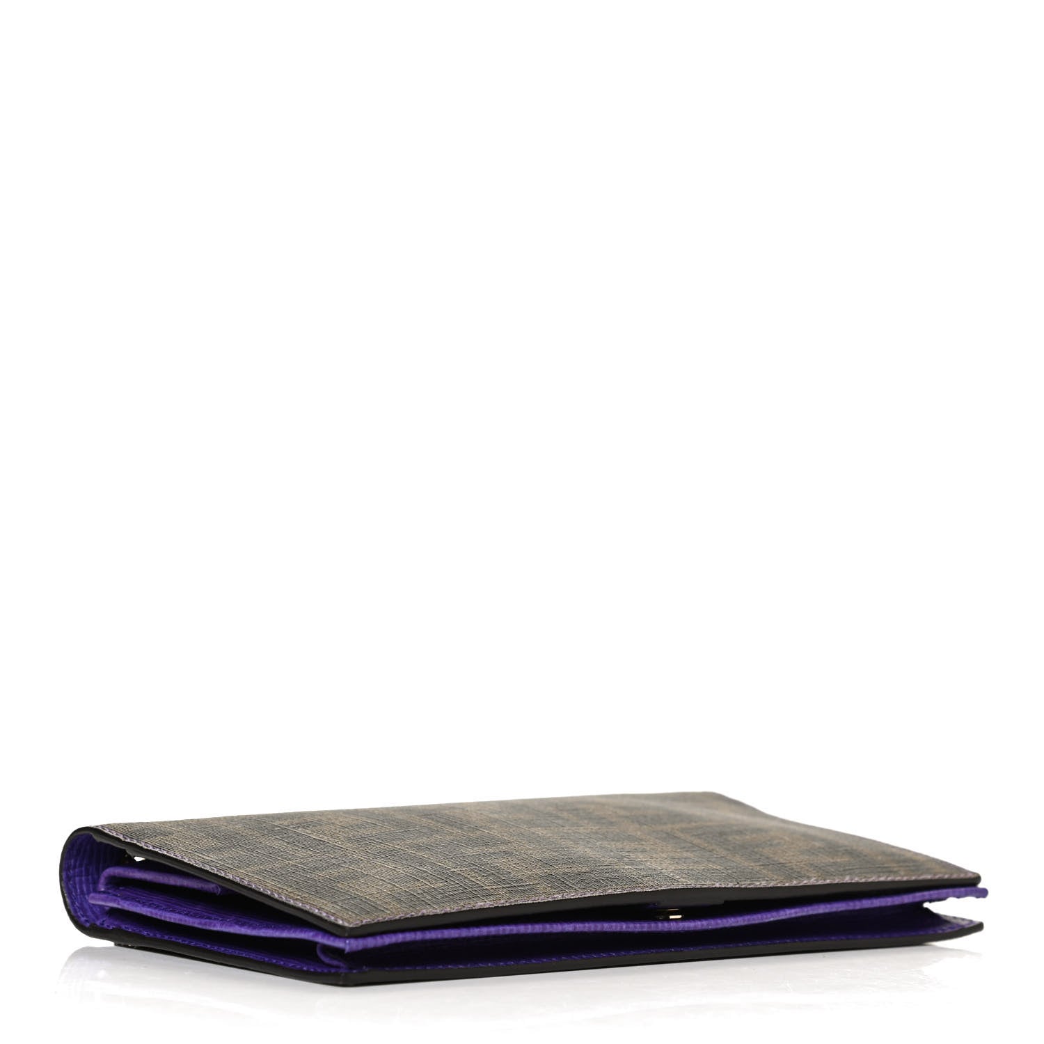 Fendi Zucca Spalmati Chain Clutch Tobacco Purple 3 of 11