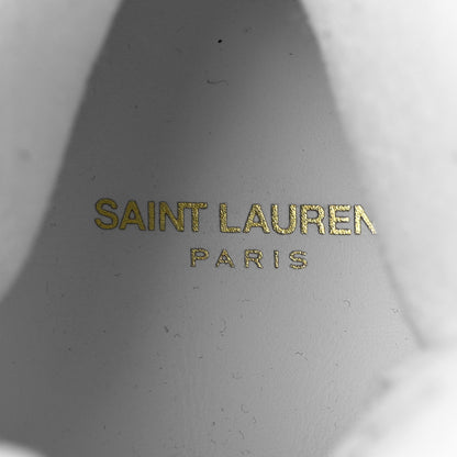 Saint Laurent Calfskin Womens SL/80 Mid Top Sneakers 39 Argento Optic White 12 of 13