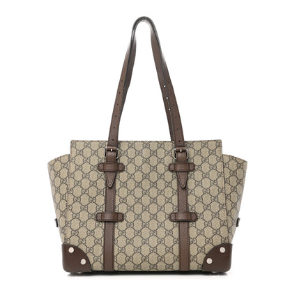 Gucci GG Supreme Monogram Small Tote Bag Beige Ebony 1 of 11