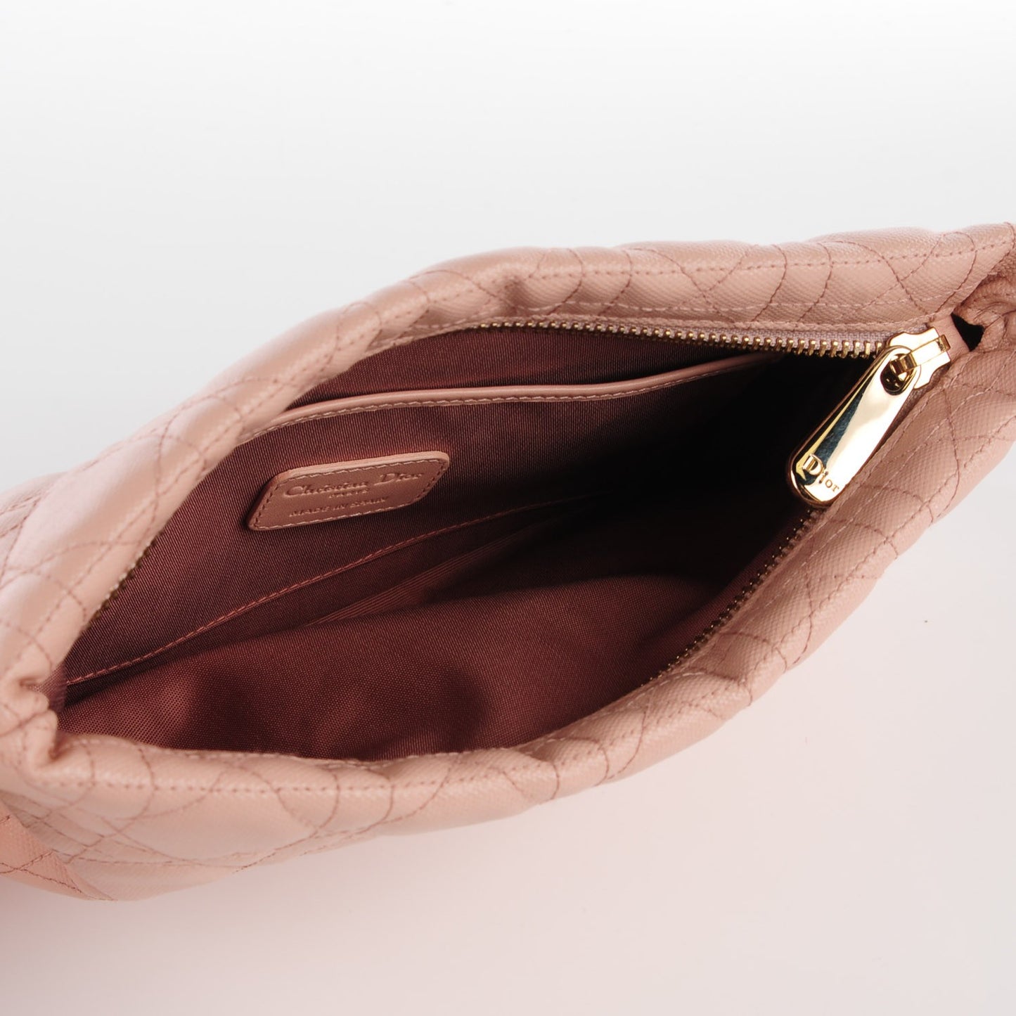 Coated Canvas Cannage Panarea Clutch Light Pink