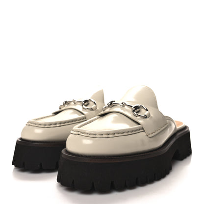 Gucci Cordovan Lux Horsebit Platform Mules 37.5 Mystic White 3 of 10