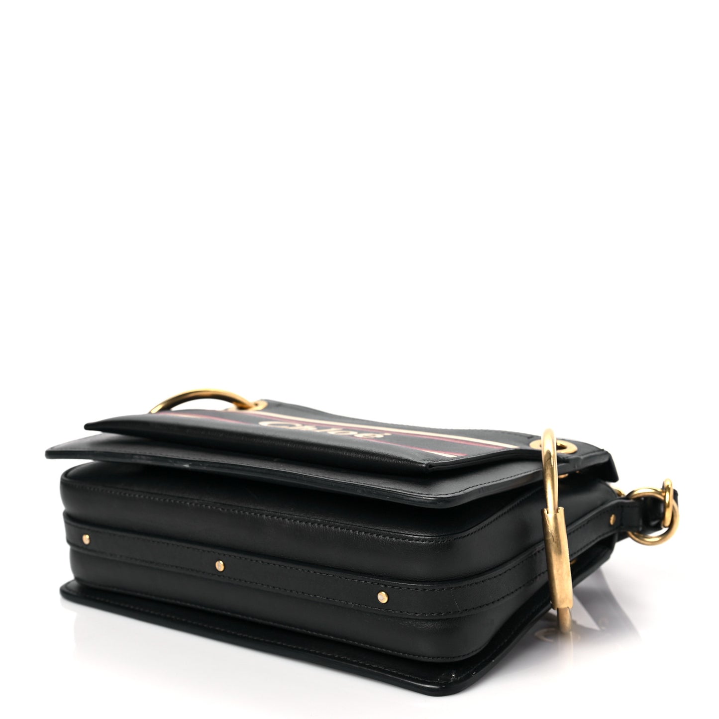 Smooth Calfskin Logo Small Roy Bag Full Blue