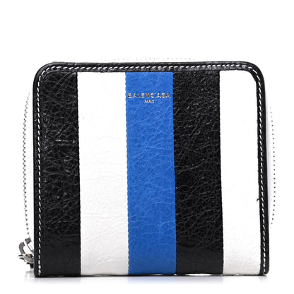 Balenciaga Veau Arena Multicolore Bazar Billfold Zip Around Wallet Bleu Gris White Black 1 of 7