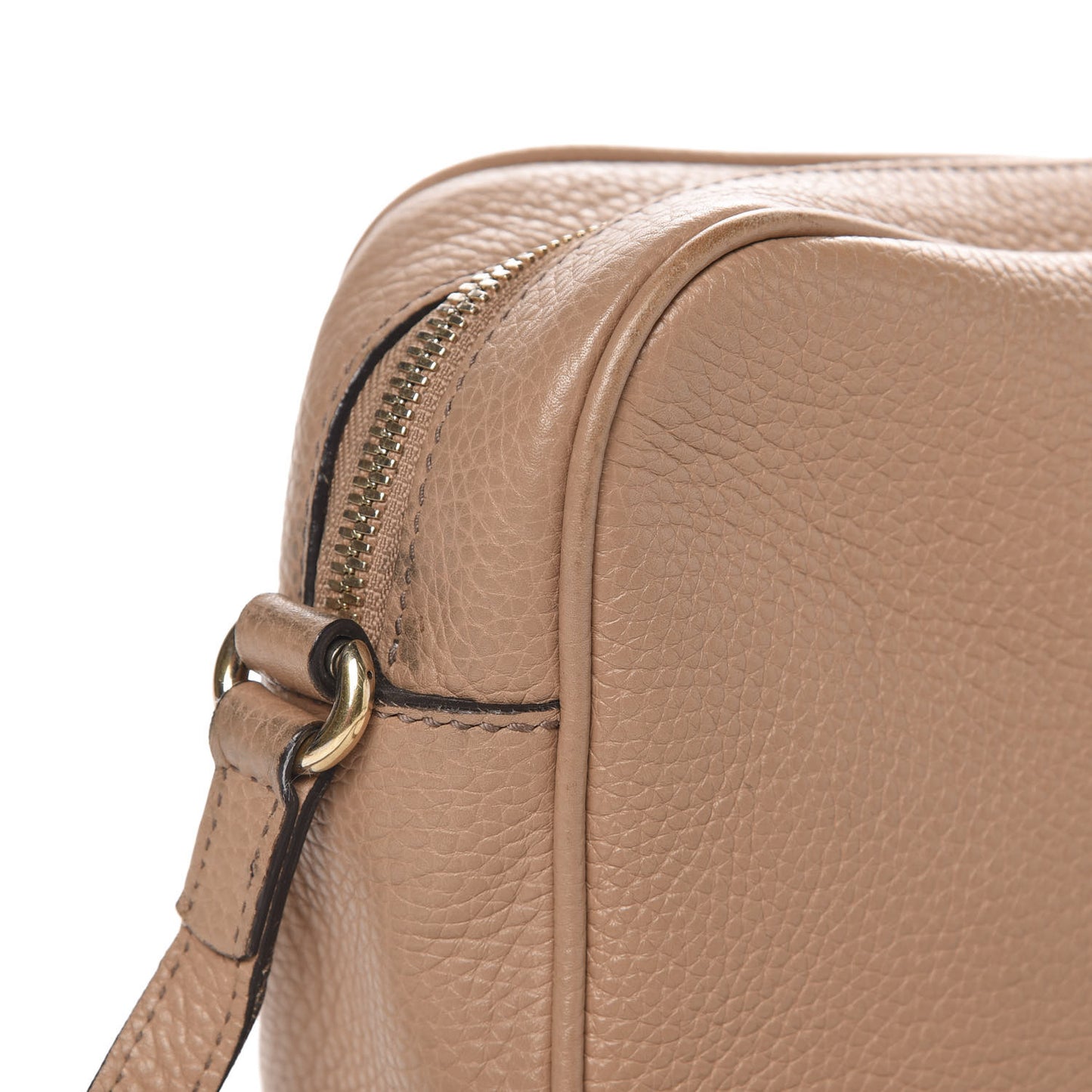 Pebbled Calfskin Small Soho Disco Bag Rose Beige