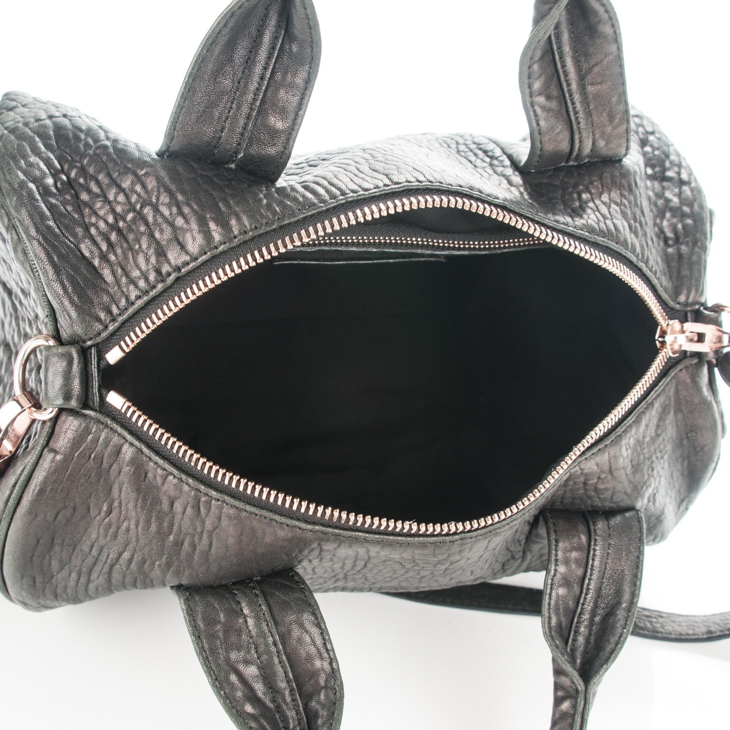 Alexander Wang Pebbled Lambskin Rocco Black Rose Gold Hardware 5 of 12