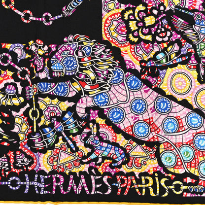 Hermes Silk La Légende De La Forêt Scarf 90 Black Mauve Multicolor 2 of 4