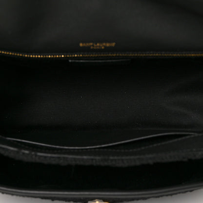 Saint Laurent Boucle Tweed Monogram Medium Niki Chain Satchel Black 4 of 7
