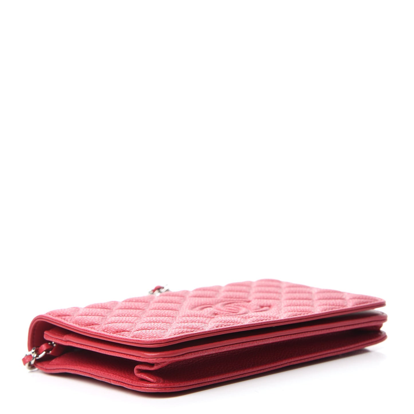 Caviar Quilted Diamond CC Wallet On Chain WOC Red