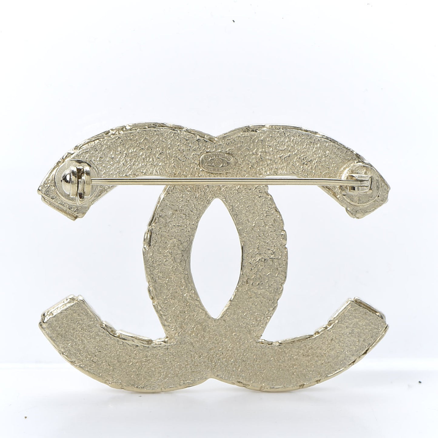 Crystal CC Brooch Light Gold