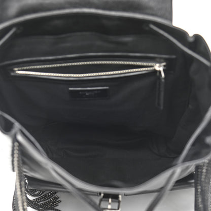 Saint Laurent Calfskin Studded Fringe Festival Backpack Black 5 of 13