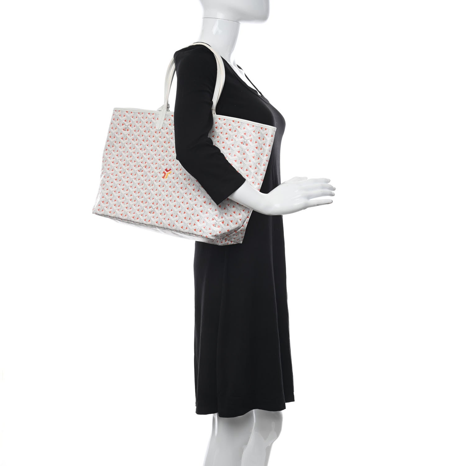 Goyard Goyardine Saint Louis Claire Voie PM White Orange 2 of 9