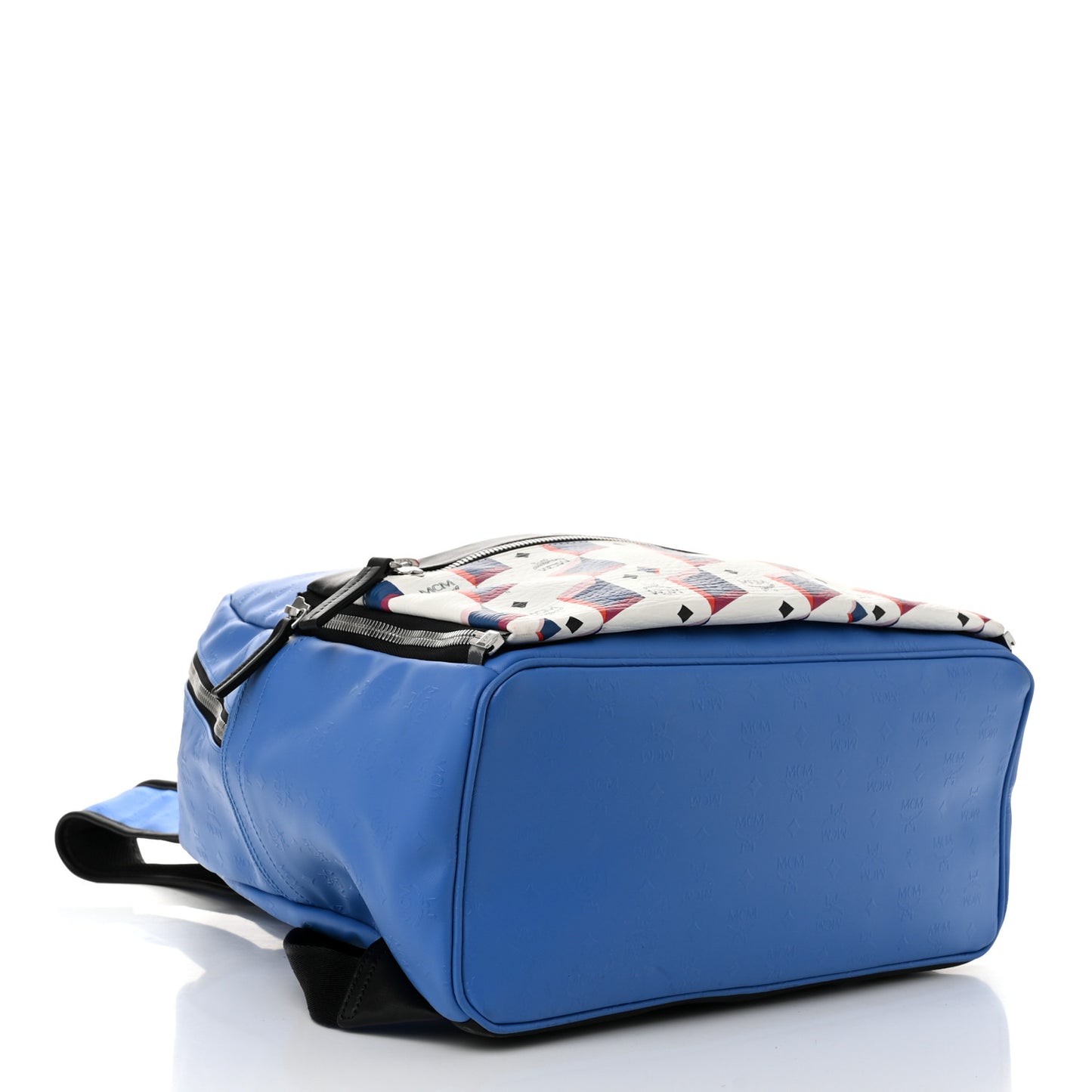 Calfskin Visetos Diamond Print Backpack Blue