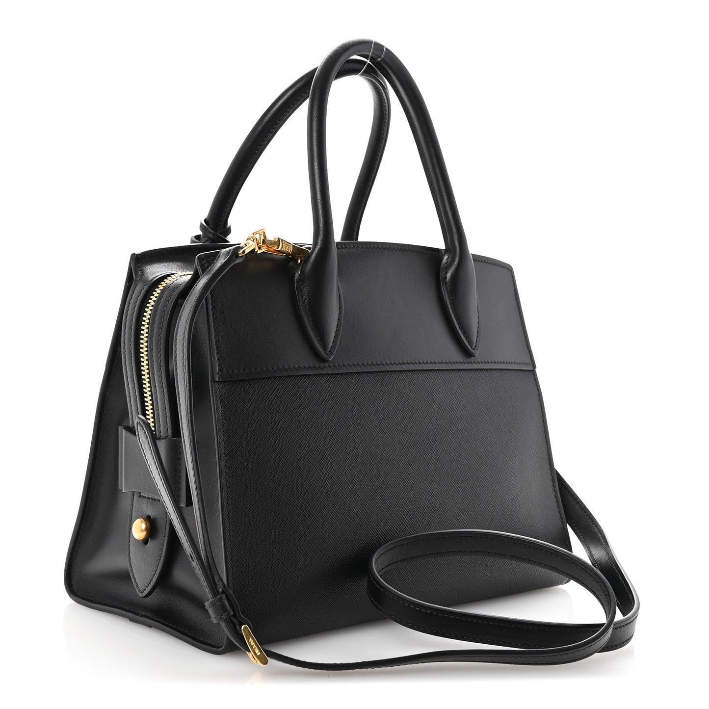 Saffiano City Calfskin Small Esplanade Black