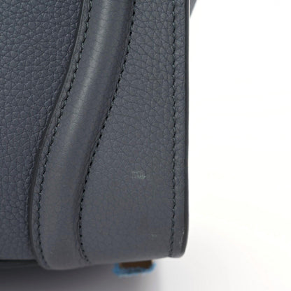 Celine Drummed Calfskin Micro Luggage Kohl 8 of 13