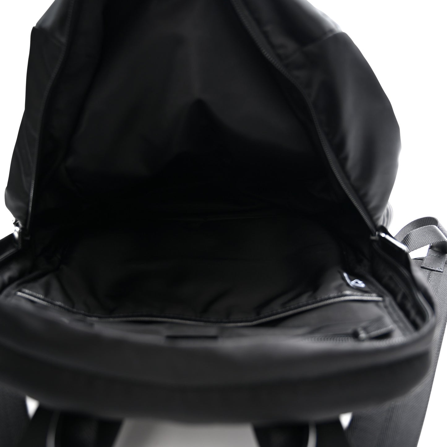 Re-Nylon Saffiano Zip Backpack Black