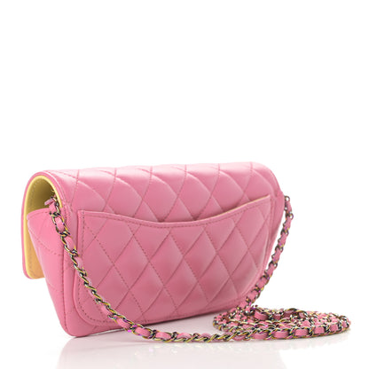 Chanel Lambskin Quilted Glasses Case With Chain Pink Yellow 3 of 12