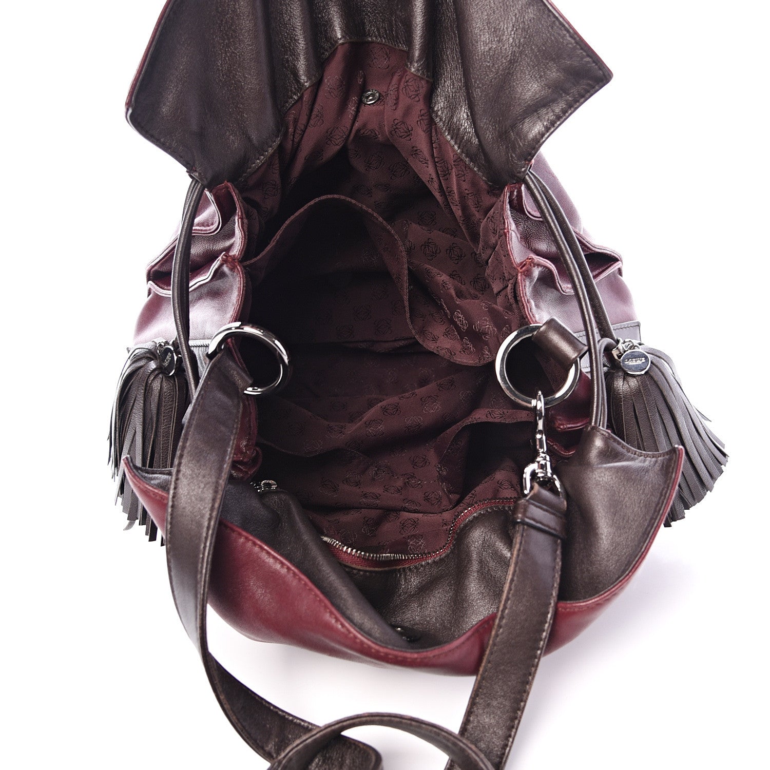 Loewe Nappa Small Flamenco Shoulder Bag Wine 4 of 13