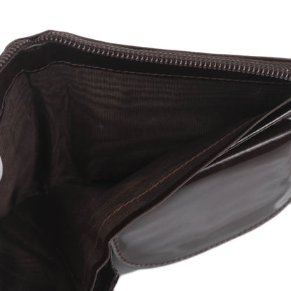 Prada Spazzolato Compact Zip Wallet Dark Brown 10 of 10