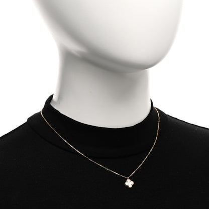 Van Cleef & Arpels 18K Yellow Gold Mother of Pearl Sweet Alhambra Pendant Necklace 2 of 5