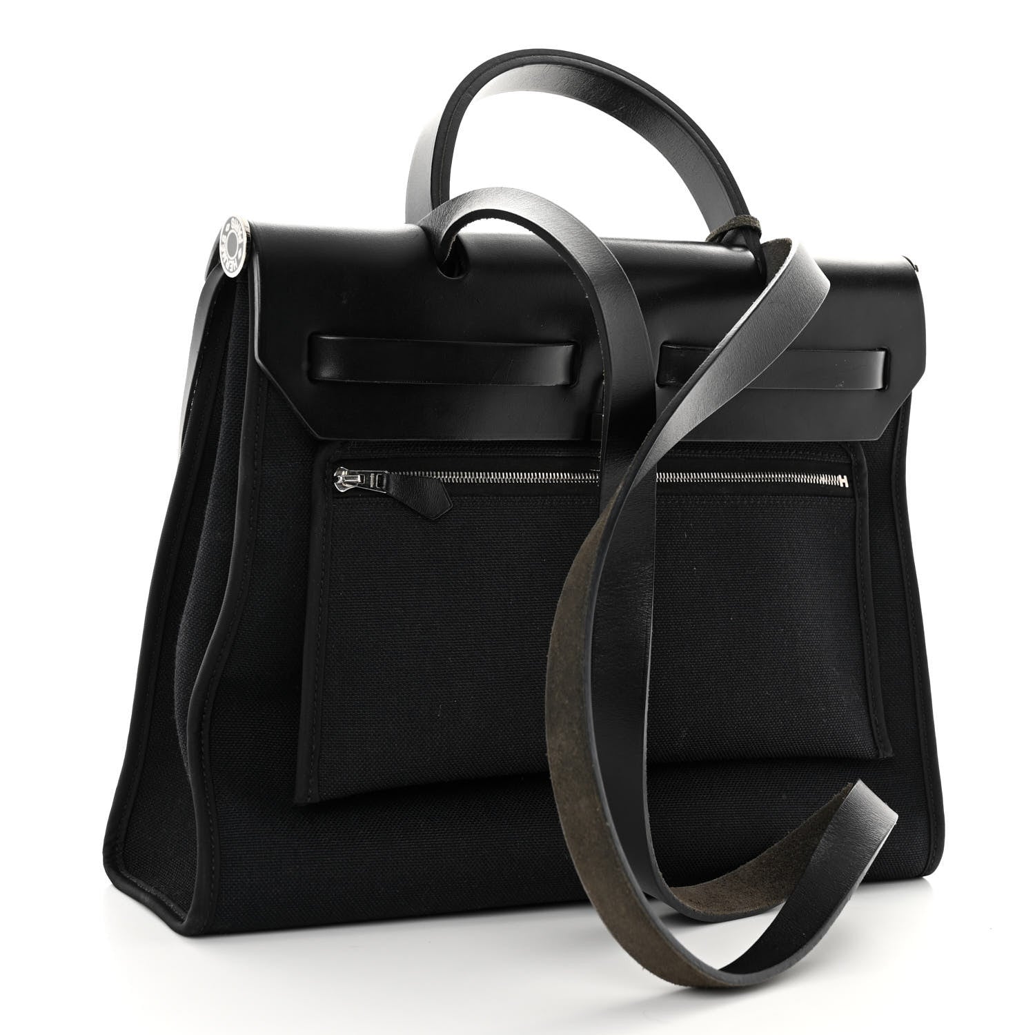 Hermes Military Toile Vache Hunter Herbag Zip PM 31 Black 3 of 11