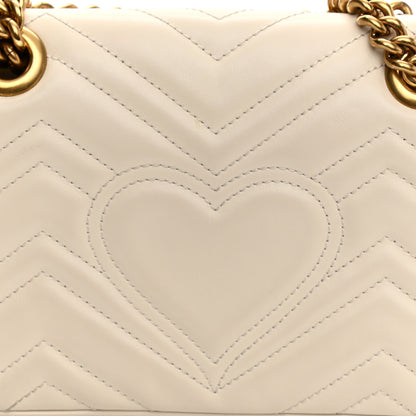 Gucci Calfskin Matelasse Mini GG Marmont Shoulder Bag White 11 of 12