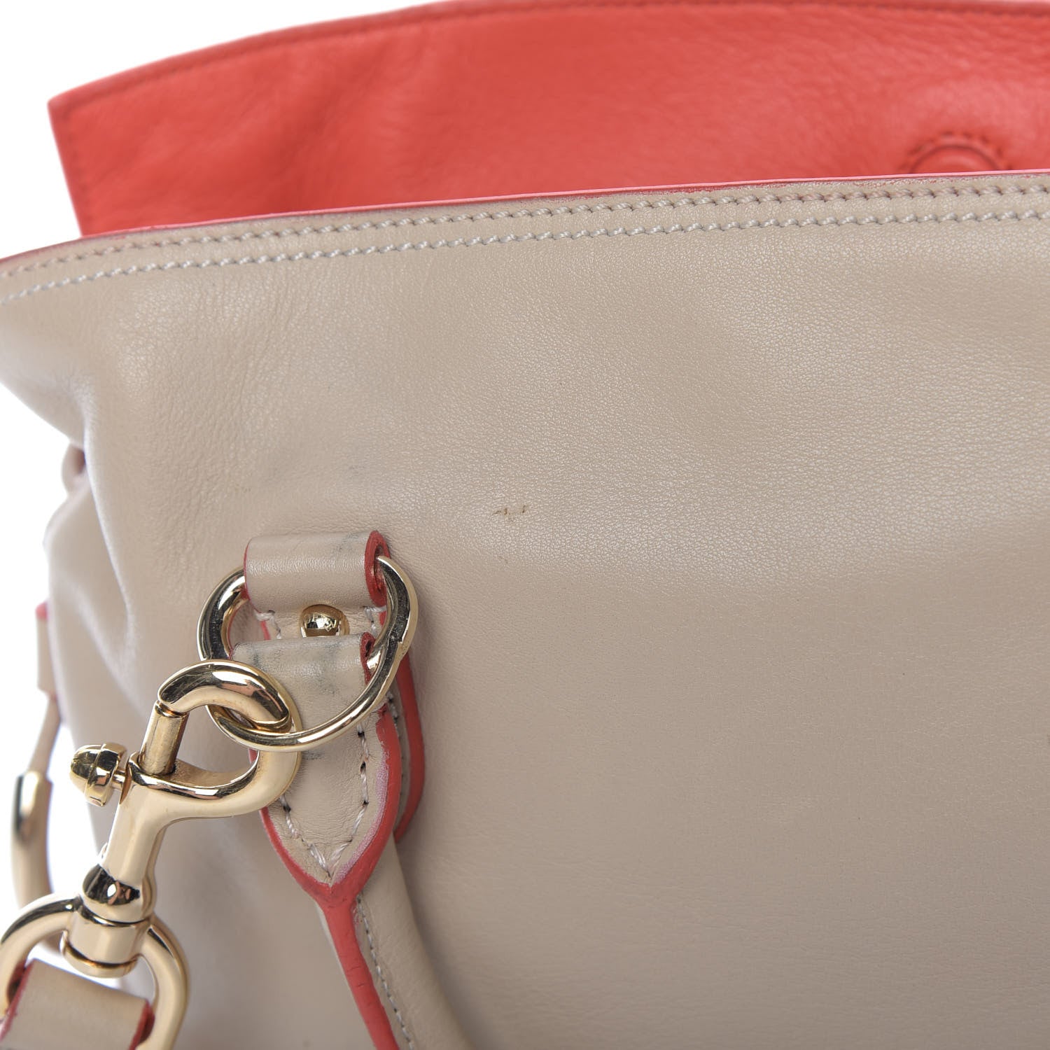 Loewe Calfskin Drawstring Tote Oat Orange 9 of 9