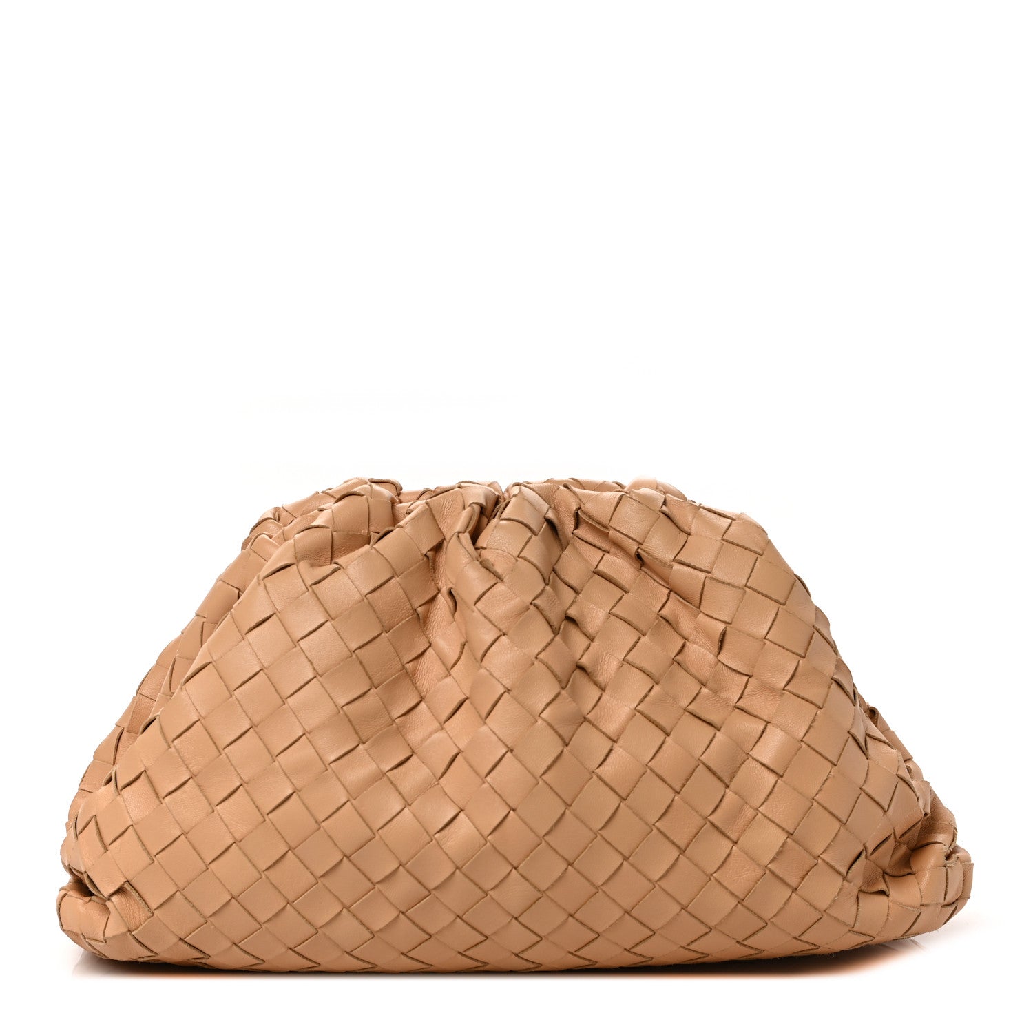 Bottega Veneta Nappa Maxi Intrecciato The Pouch Oversized Clutch Almond 1 of 9