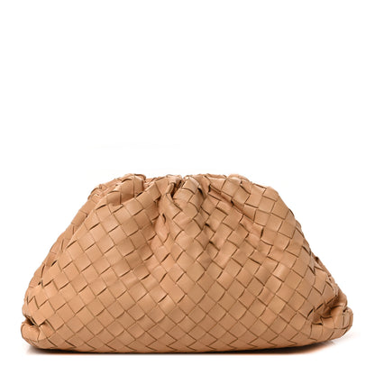 Bottega Veneta Nappa Maxi Intrecciato The Pouch Oversized Clutch Almond 1 of 9