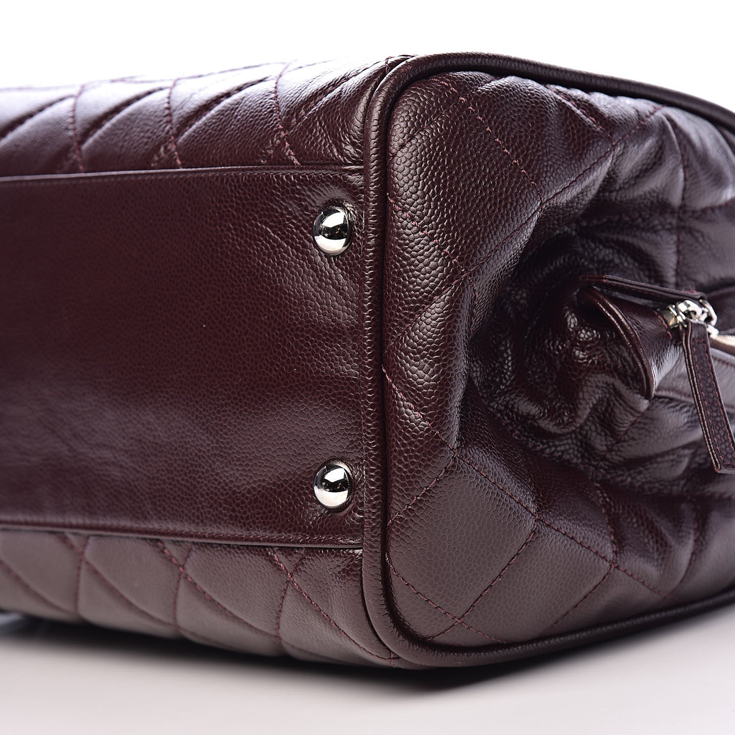 Chanel Caviar Quilted CC Timeless Bowler Burgundy 12 of 18