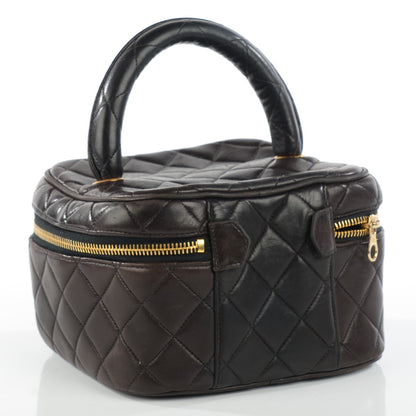 Chanel Lambskin Quilted Vanity Cosmetic Case Black 3 of 9