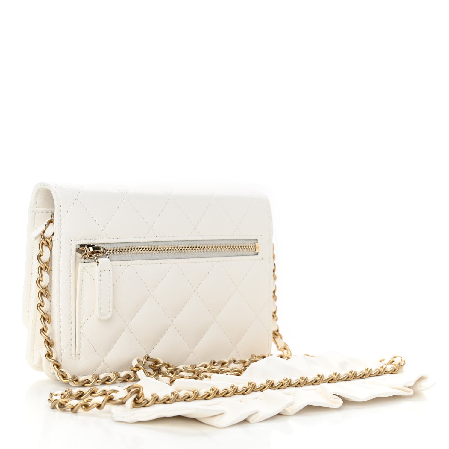 Chanel Lambskin Quilted Mini Romance Wallet On Chain WOC White 3 of 12
