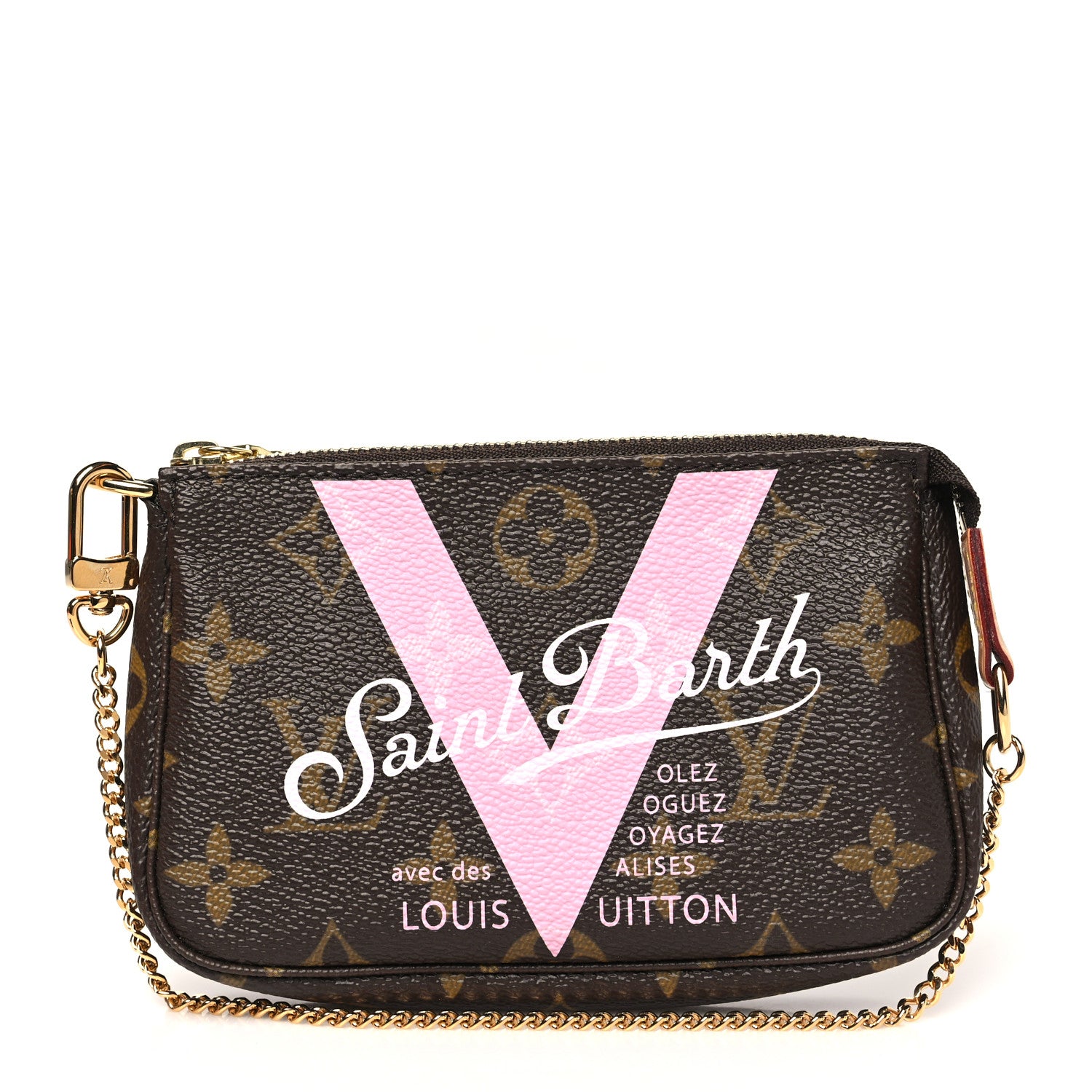 Louis Vuitton Monogram V Porto Cervo Mini Pochette Accessories Rose Ballerine 1 of 11