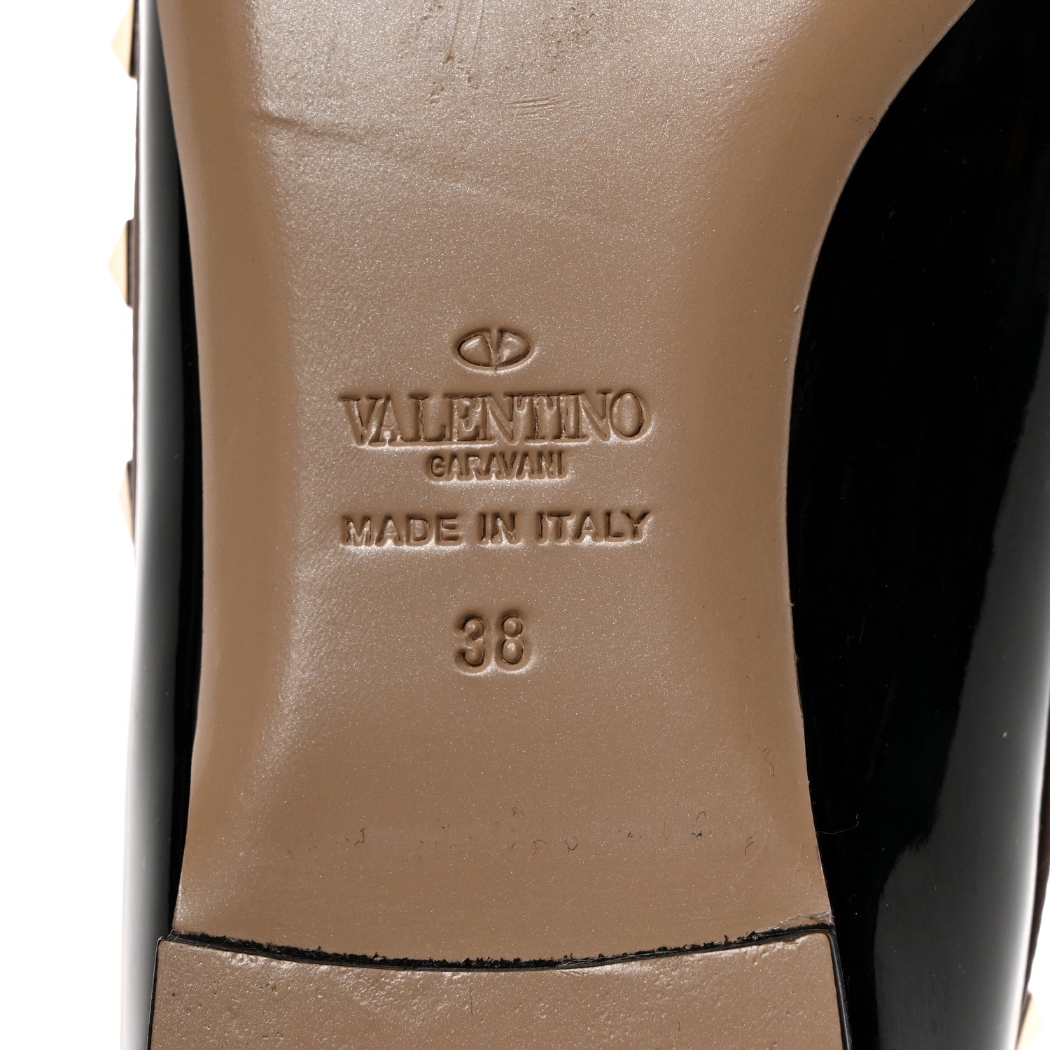 Valentino Garavani Patent Nappa Rockstud Ballerina Flats 38 Black Poudre 8 of 8