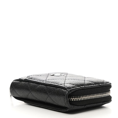 Chanel Caviar Quilted Zip Card Holder Black 4 of 8