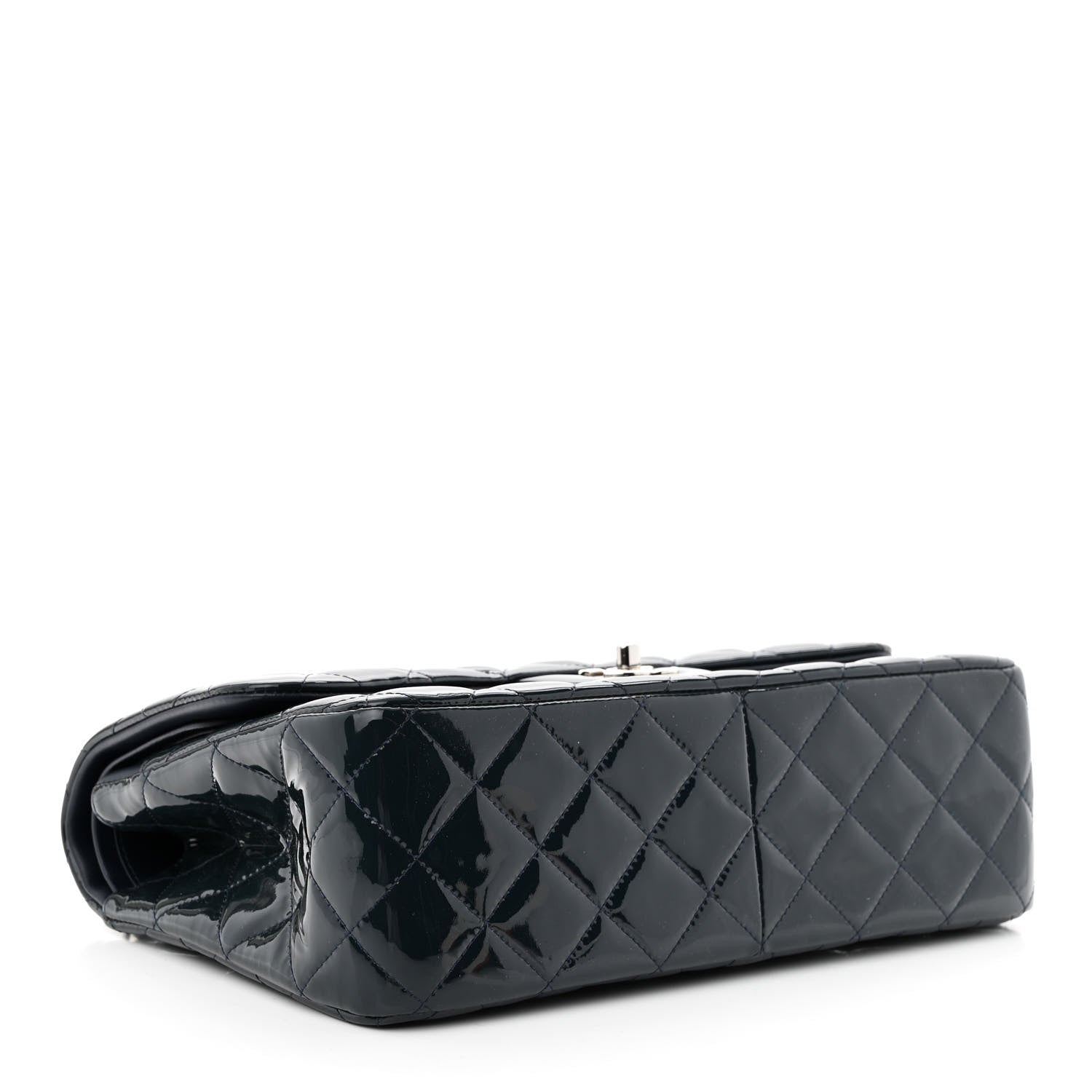 Chanel Patent Quilted Jumbo Double Flap Navy 4 of 12