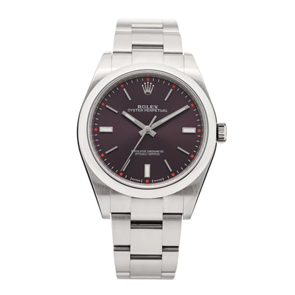 Rolex Stainless Steel 39mm Oyster Perpetual Watch Red Grape 114300 1 of 5