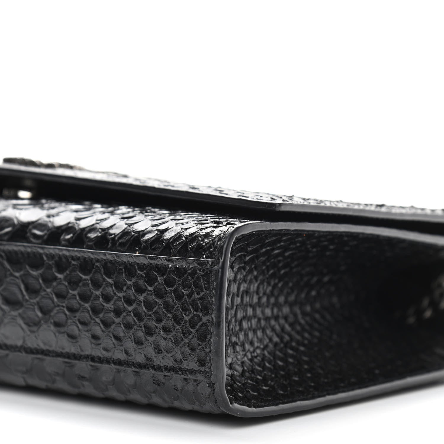 Saint Laurent Python Calfskin Embossed Medium Kate Satchel Black 9 of 13