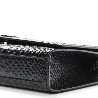 Saint Laurent Python Calfskin Embossed Medium Kate Satchel Black 9 of 13
