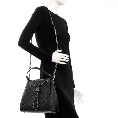 Chanel Caviar Quilted Medium CC Bucket Bag Black 2 of 10