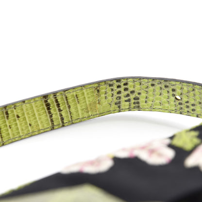 Fendi Canvas Lizard Embroidered Flower Baguette Black Multicolor 8 of 12